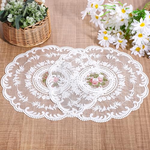 Lace Placemats, 2 Pcs 12.6 Inch Retro French Floral...