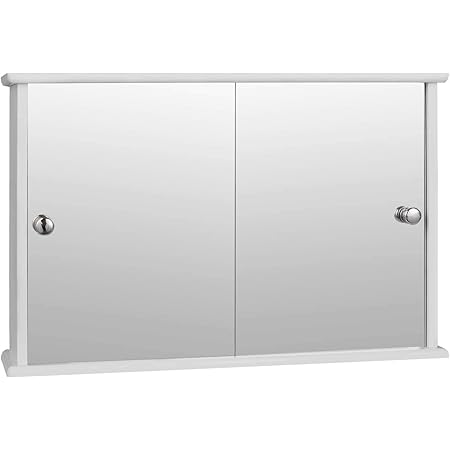 eSituro Mueble Suspendido de Espejo Mueble Colgante Armario de Ducha Armario de Pared con Toallero y Estante de Medicamentos Armario de Baño con ...