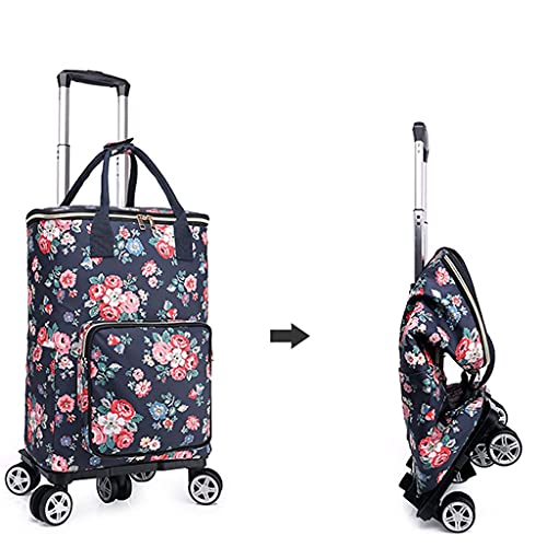 Yyds Shopping Cart Shopping Grocery Foldable Cart With Bag Folding Shopping And Utility Cart With Adjustable Handle Height Portable Cart Utility Cart (Color : D) #TOP2