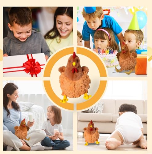 DvBCNMe Huhn Kuscheltier, 22 cm Weiche Plush Kuscheltier Huhn, Simulation Tier HüHnchen Haustiere, Realistische Wilde HüHnchen Plush Spielzeug, Spiele FüR Jungen Und MäDchen Und Ostergeschenke