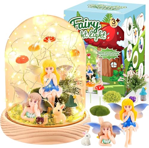 HappyGoLucky DIY Veilleuse Fée Clochette Enfant - Kit Creatif Bricolage Enfants 3-12 Ans, Loisirs Créatifs Activités Manuelles avec LED - Cadeau Anniversaire pour...