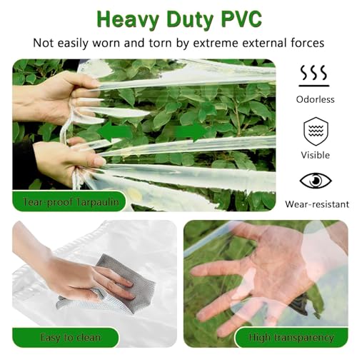 Bâche transparente imperméable en PVC haute densité robuste de 2 x 7 m - 4