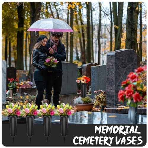 Vase de cimetière plastique rigide pour éviter la chute des fleurs - 7