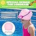 YOGINGO 2 Pack Extra Large Swim Cap Kids - for Long Hair/Short Hair, Braids and Dreadlocks Silicone Caps Girls&Boys, Swimming 6-14, Keep Hair Dry(Black+Pink)