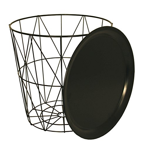 Modern Black Small Wire Side Table Metal Coffee End Side Table With - Lift Off Tray Top Brand change to:Sifcon