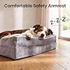OhGeni Orthopedic Dog Bed Couch Cat Sofa for Large Sized Pets with Memory Foam, Machine-Washable Waterproof Removable Cover, Soft Comfortable Fabric, 35-inch (Gray) #2
