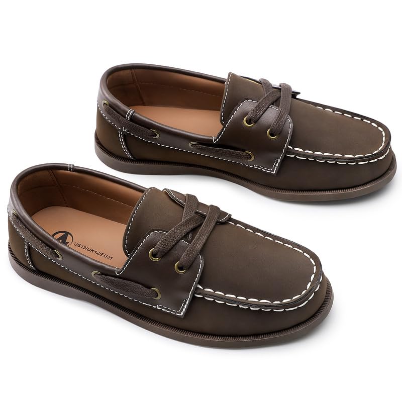 Image of HOMEHOT Boys Dress Shoes Slip on Boys Loafers Causal Lace up (Toddler /Little Kid /Big Kid)