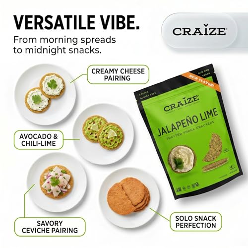 Craize Jalapeño Lime Crisps 4oz (6 Pack) | Toasted Corn Crackers with a Perfectly Mild Kick | Gluten Free, Vegan, Kosher - image 6