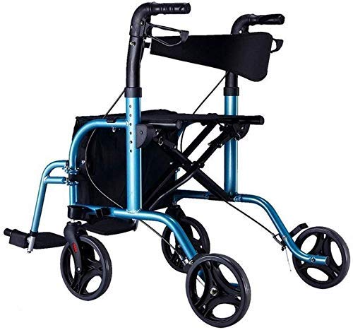 Rollator Walker Wózek na zakupy Seniorzy Walking Frame Aid Mobility Wózek Wózek Lekki wózek na skuter Składany z siedziskiem i torbą Interesting