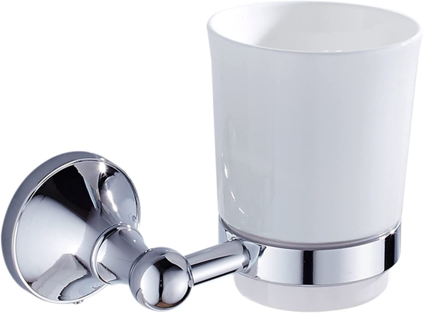Portavasos para cepillos de Dientes， Soporte Moderno for Cepillo de Dientes Plateado Brillante con Taza de cerámica, Accesorios de baño de latón for Montaje en Pared, perforación(Bronze)