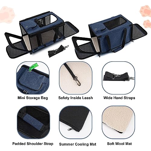 Image of GAPZER Medium Cat Carrier Large Cat 15 lbs+ Soft Pet Car Cage Small Puppy