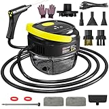 Handheld Steam Cleaner for Home, 2500W High Temperature Pressurized Machine with 1.7L Water Tank, Handle-Controlled Steam Output, Portable Cleaning Steamer for Car, Bed Bugs, Furniture (Black)