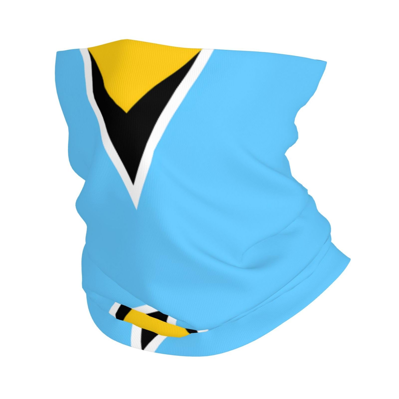 POEZJZW Flag Of Saint Lucia Pattern Bandana Balaclava Half Face Mask Shield Head Hair Scarf Neck Gaiter Hat
