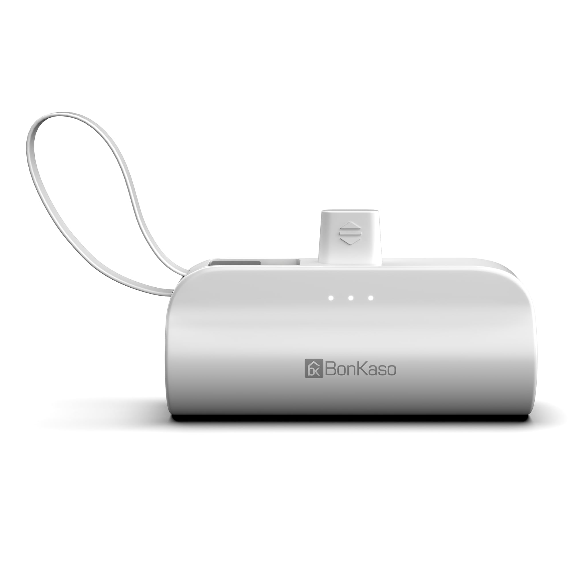 BonKaso Portable Power Bank 5000mAh, 15W PD, Type-C Input/Output, LED Indicator with Mobile Stand White-image-21