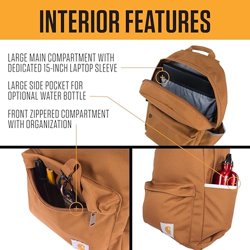 Image of Carhartt 21L Classic Laptop Backpack, Water-Resistant Pack W / 15 inch Laptop Sleeve and Organizational Compartments, Mossy Oak Bottomlands