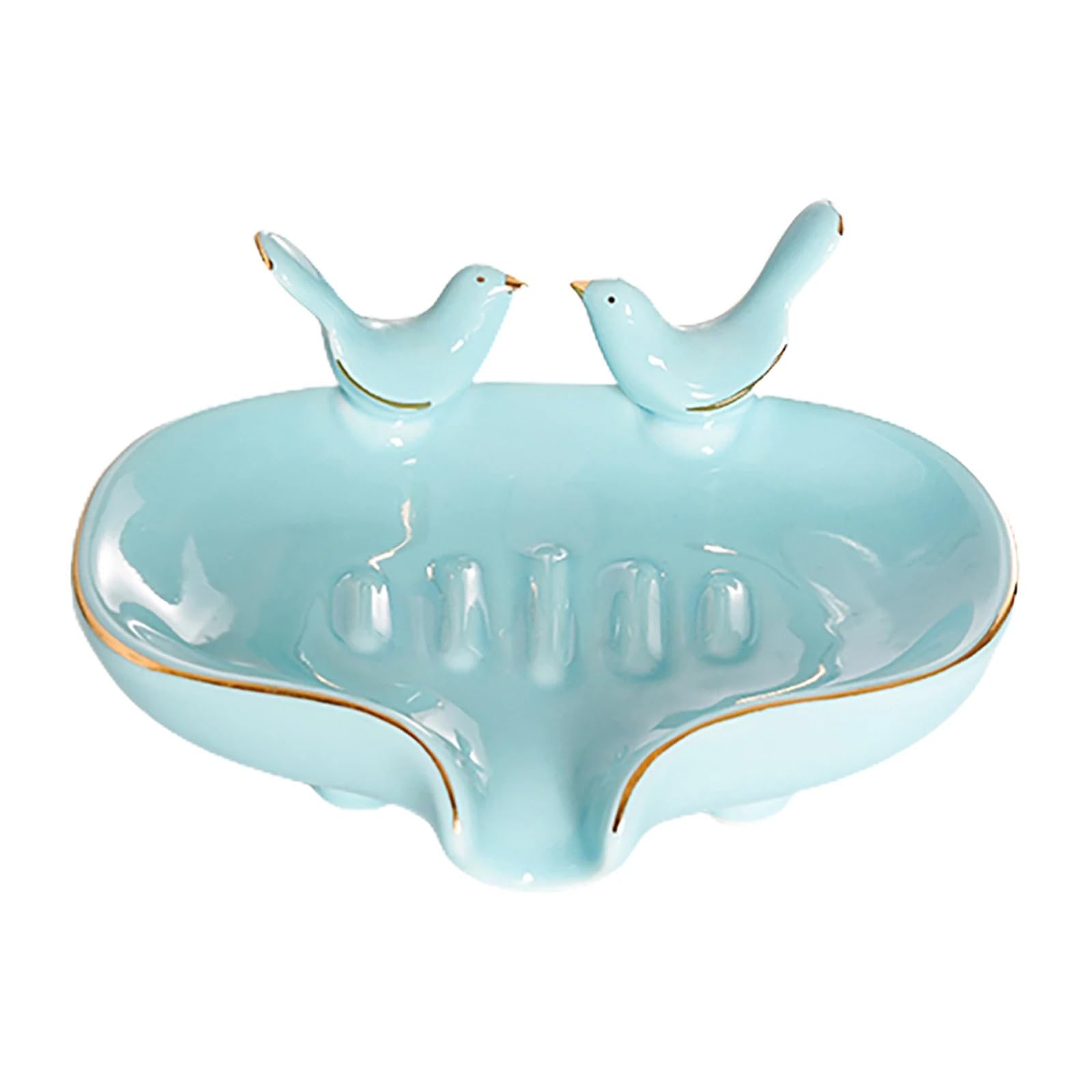 Jfnklfg Blue Ceramic Soap Dish Ceramic Soap Box With Drain