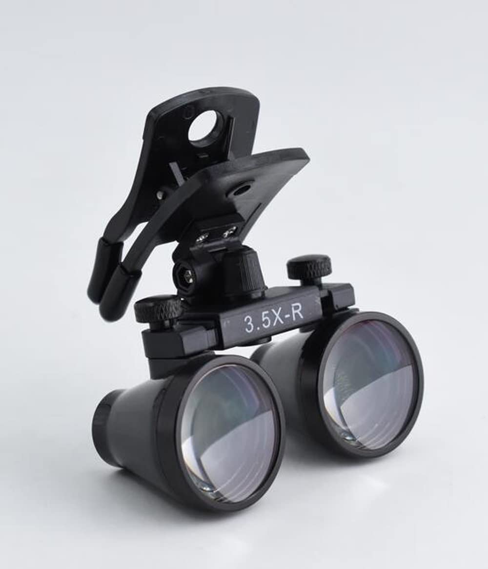 Generic 2.5X 3.5X Binocular Loupes Professional Portable Optical Dental Loupes Dentist Surgical Magnifier Magnifying Glass Clip On Type Eyepieces (3.5X-R), Black