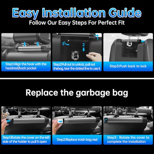 Image of Zekrom Roller Type Trash Can, Car Trash Bag Hanging, Aluminium Alloy Rotating Store Design Car Trash Can Bin, Travel and Camping (Aluminium Alloy Gray)