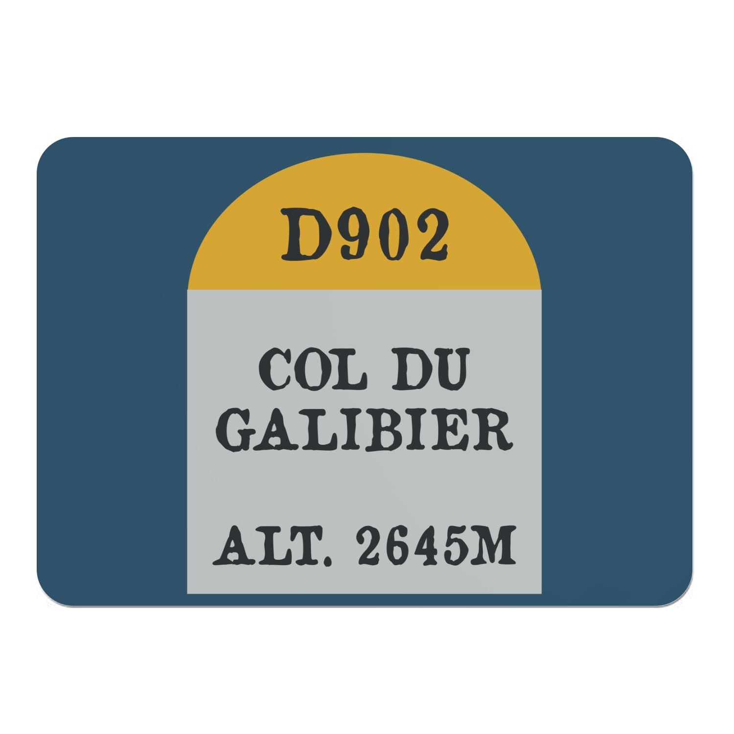 Napperons bleu Col du Galibier en liège pour repas de cyclistes