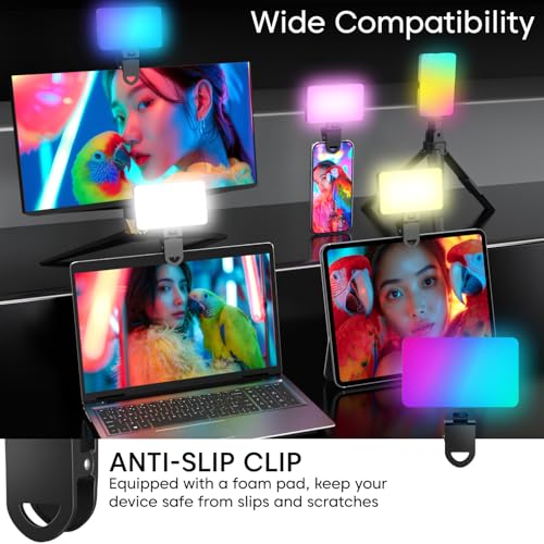Image of Sounce RGB LED Video Camera Light | Full Colour | 1800mAh Rechargeable | Dimmable | 3 Cold Shoe Mounts & Screw Tripod Hole | for Selfie, Photography & Videography