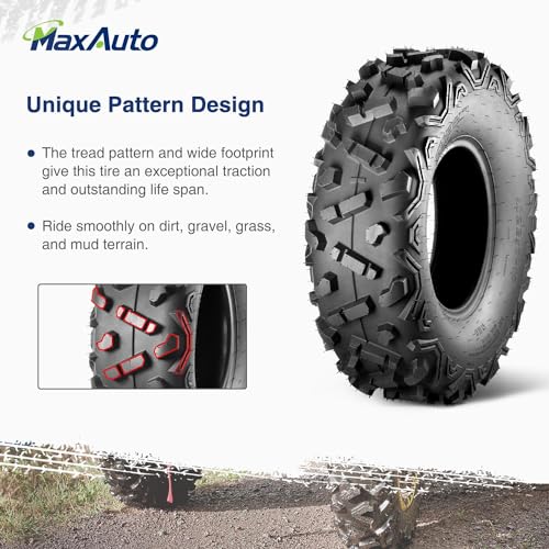 MaxAuto 22x7-10 Sport ATV Tires 22x7x10 Front UTV Tire 22-7-10 Off Road Tires, 6Ply Tubeless All Terrain Tire, 2 Pack