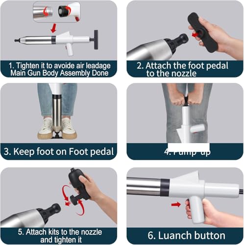 Heavy Duty Toilet Plunger - High Pressure Plunge Blaster for Clogged Drains, Bathroom & Sink — view 6