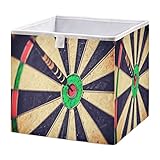 ALAZA Vintage Dart 11 Inch Cube Storage Bin Organizer Foldable Basket for Closet Cabinet Shelf Office