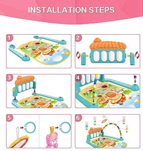 Mahi Enterprise� Original Kick & Play Piano Gym, Gender Neutral Playmats & Floor Gym(Multi Color) 2