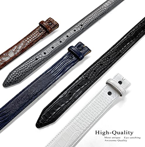 Full-Grain Cowhide Genuine Leather Dress Belt Strap with Snaps,1-3/8"(35mm) &1-1/2"(38mm) Wide4