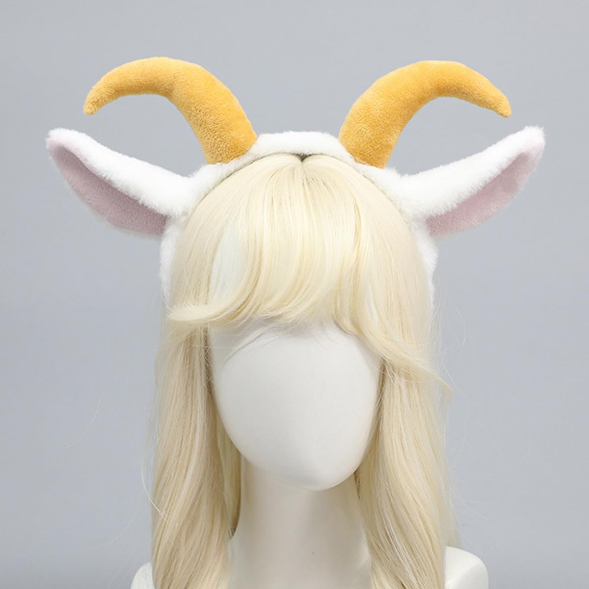 Goat Horns Headband Sheep Ears Horns Headwear Cosplay Costume Accessory for Masquerade Birthday Halloween
