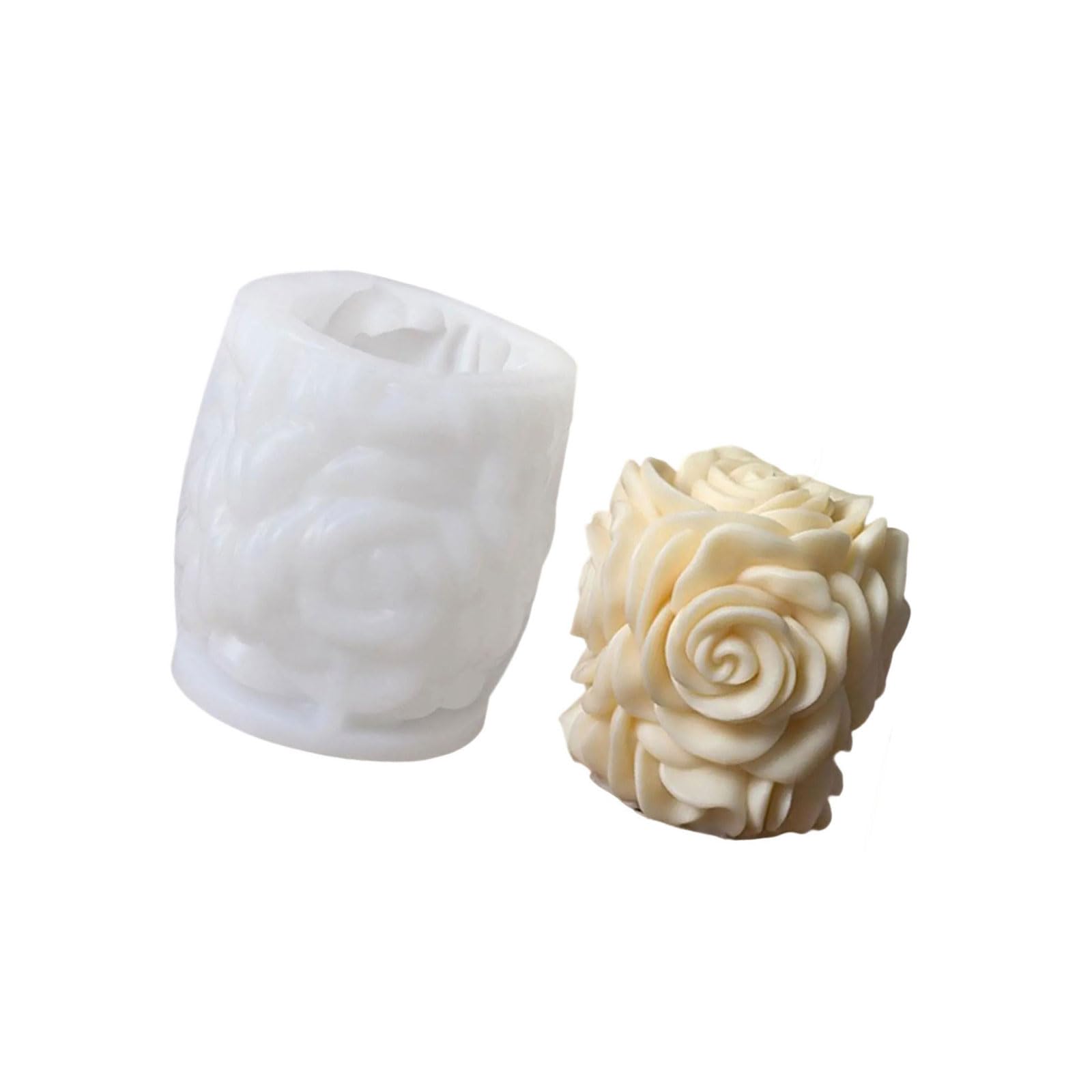 Tsophreniq 3D Floral Cylinder Silicone Molds for Epoxy Resin Soap Home Decoration Making Gypsum Silicone Molds Clay Flower Mold