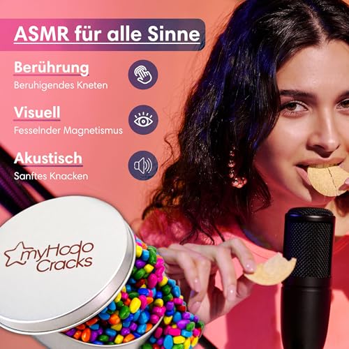 myHodo Crack Magnets Magnetsteine (575+ Stück, 5-7mm) – Bunte Mini-Magnete (Sanfte Magnetkraft) für ASMR, Entspannung & Kreativität | Innovatives Magnetspielzeug | Magnet Steine für Magnetspiele