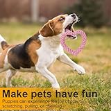 SGERUFZ 2 Stück Robustes Kauspielzeug für Welpen, Zahnreinigung, Puppy Herzform Seil Spielzeug Geflochtene, Interaktives Hundespielzeug, für Kleine Mittelgroßen Hund