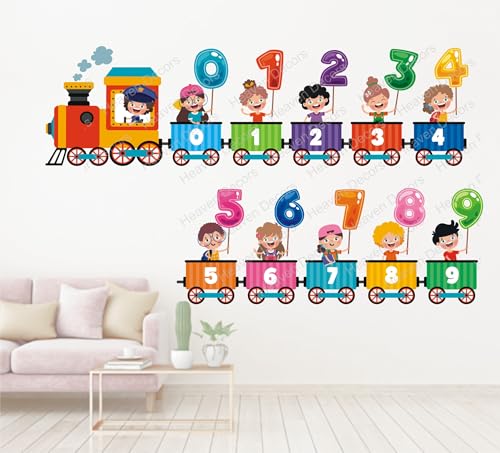 Image of Stickers Kids Wall Sticker 123 Number for Children WallSticker (Ideal Size on Wall: 170 cm x 28 cm),Multicolour, Large