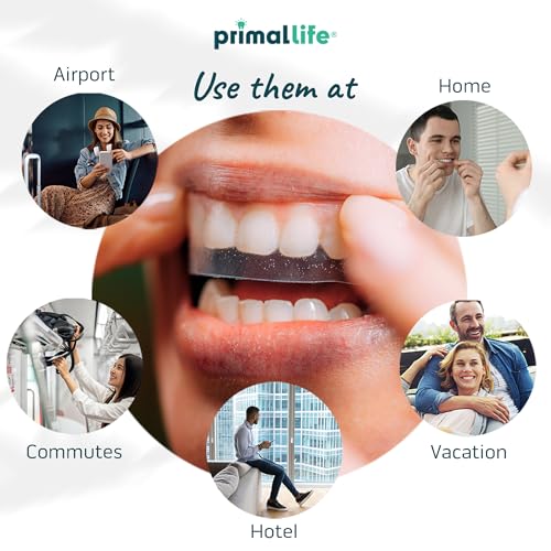 Image of Primal Life Organics Real White Teeth Whitening Strips, All-Natural, Peroxide-Free, 28 Strips, 14 Treatments