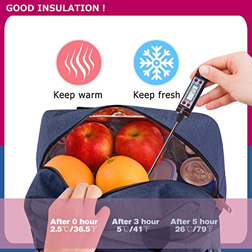 Insulated Lunch Bag For Adults, 12L Large Cool Bag For Women Packed Lunch Box For Men Blue #TOP3