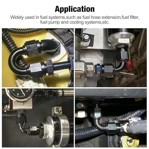 Image of EVIL ENERGY 8AN Female to 8AN Female 180 Degree Swivel Coupler Union Fitting Adapter Aluminum Black
