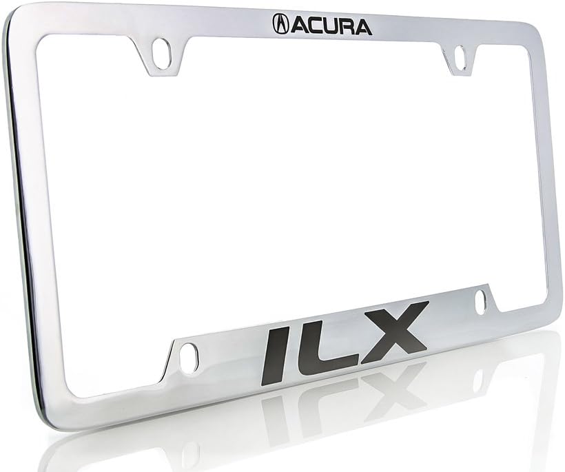 Acura ILX License Plate Frame Holder (4 Hole/Brass, Chrome/Bottom)