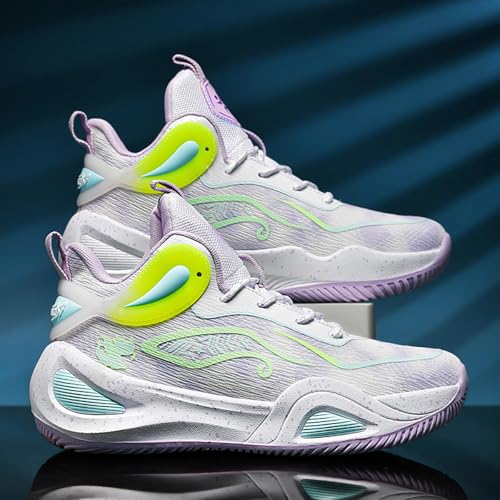 Image of Womens Mens Basketball Shoes High Top Fashion Volleyball Sneakers Breathable Lace Up Non Slip Sport Outdoor Shoe for Unisex
