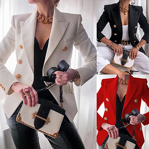 Jaqueta Blazer Feminina, Botão de Trabalho Causal Frente Aberta Terno de Negócios Manga Longa Blazer