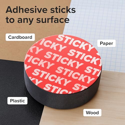Image of Strong Ceramic Round Magnets with Adhesive Backing (0.7x0.2 /18x5mm, 30 pcs) - Heavy Duty Sticky Magnets, Non-Corrosive, Versatile for Home, Office, Workshop, Whiteboard, Fridge and Hobby Use