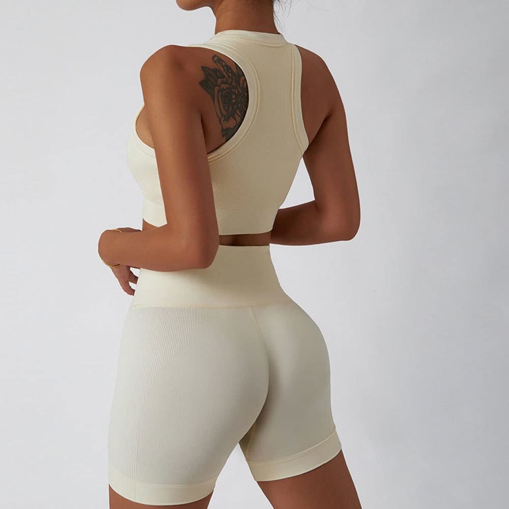 Conjuntos de yoga sin costuras Ropa de gimnasia Conjuntos de ropa deportiva para mujeres Conjuntos de pantalones cortos para mujeres Ropa deportiva Conjuntos de yoga para mujeres Ropa deportiva