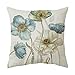 Almohada de Lino con Estampado de Hojas de Flores, Regalo, decoración para el hogar y la Oficina, Funda de cojín para Dormitorio, sofá, Coche, CCCF04 , 1 ud., 45x45cm