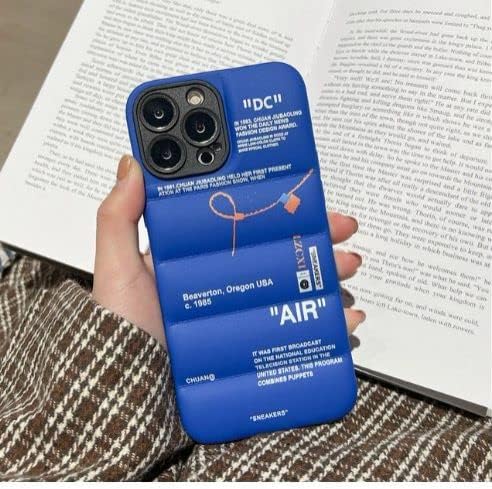 Puffer Case with Sports Shoes Brand Design for iPhone 16 Pro Max,Sneakers Ins White or Black Label Soft Cover-Blue Puffy Cover for iPhone 16 15 14 13 12 11 Pro Max Plus X XS XR 7 8 (Green) - Image 3