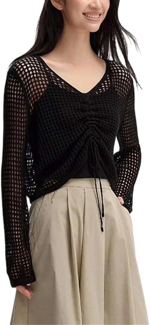 美品ブルーレーベルクレストブリッジニットベストコンビ首後リボン長袖カットソー38 BLUE LABEL CRESTBRIDGE（ブルーレーベルクレストブリッジ）の