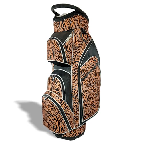 Taboo Fashions Monaco Collection 14-Way Ladies Golf Bag - Lightweight Women’s Golf Cart Bag with Insulated Cooler Pocket, Rain Hood & More - Golf Accessories for Women (Wildcat)