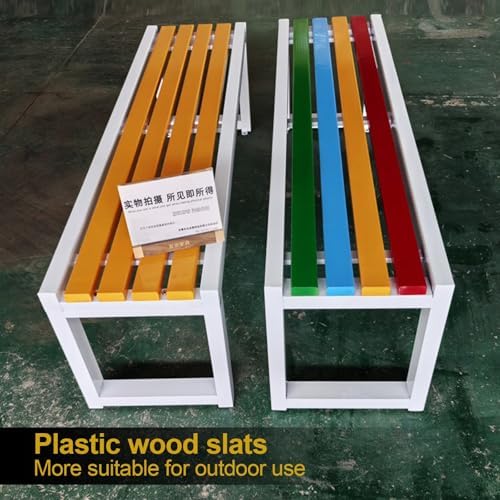 Weatherproof Metal Outdoor Bench, 500kg Capacity, Stylish Patio & Lawn Seating, Durable Wood-Plastic Design for Park, Yard, Porch, School - 59in Long