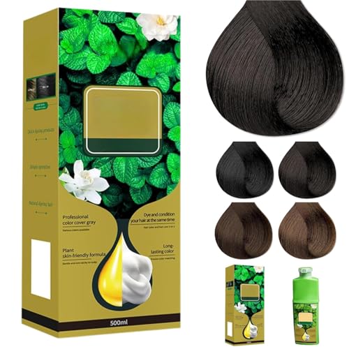 Genérico Tinte de Cabello de Espuma a Base de Plantas de Larga duración, Corte de Pelo para Cobertura de Cabello Gris, champú de Tinte para el Cabello de Burbujas, Color de Cabello Agradable y fácil