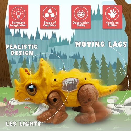 Image of ToyBharat The Dianous Battery Operated Musical Toy is Perfect for Kids Aged 1 to 6 Years. with Flashing Lights, Fun Music, and Moving Action, it's an Entertaining