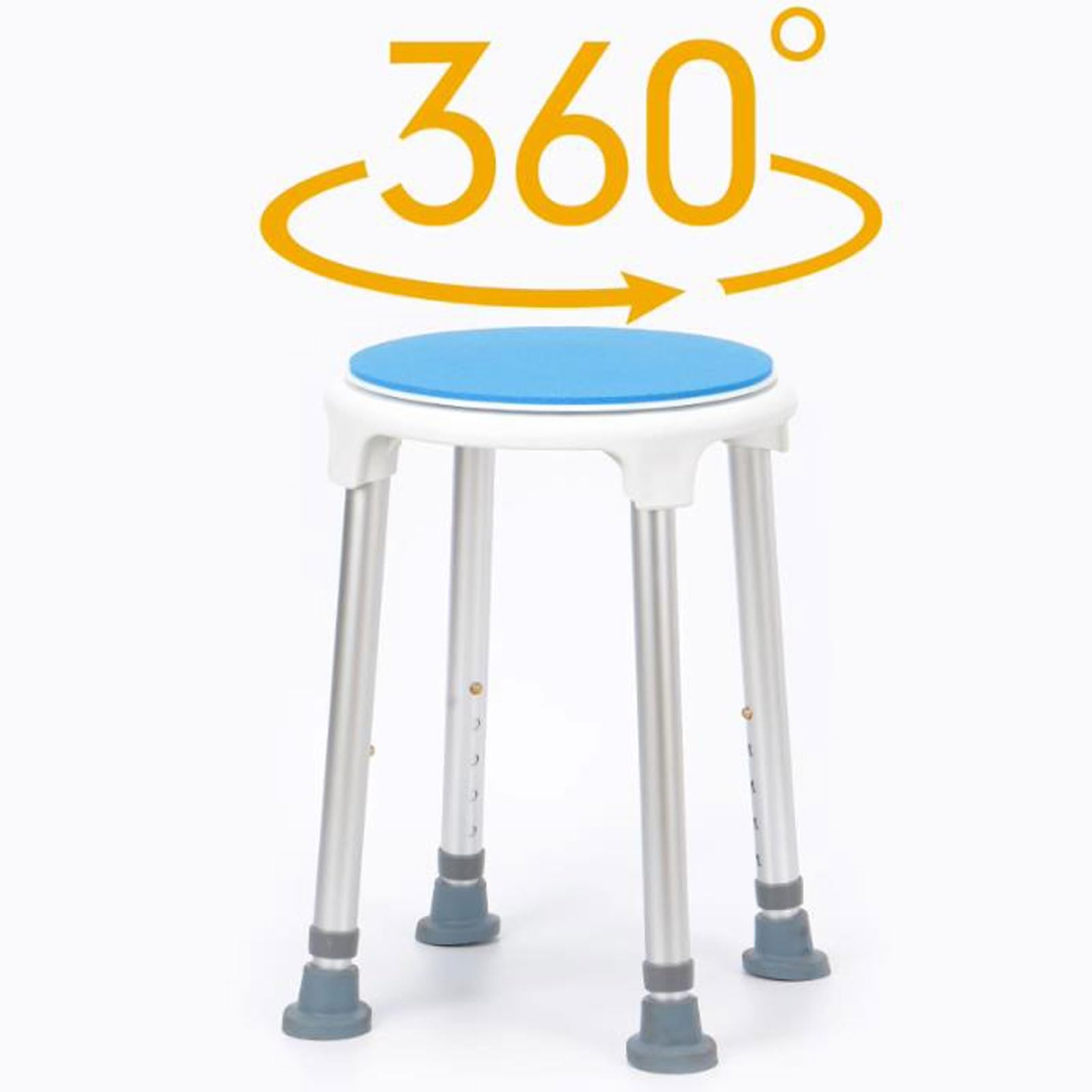 Asiento de baño Silla de ducha giratoria de 360 ​​grados for ducha interior, taburetes de ducha giratorios de 300 libras for personas mayores, asiento de bañera ajustable en altura, montaje sin herram